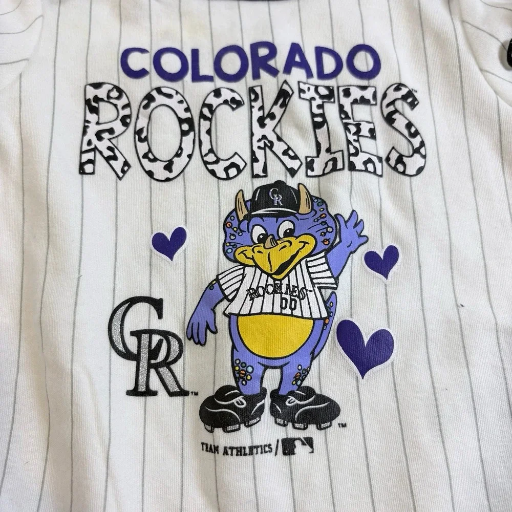 MLB Genuine Merchandise Gray Colorado Rockies Bodysuit 3-6 Months Short Sleeve